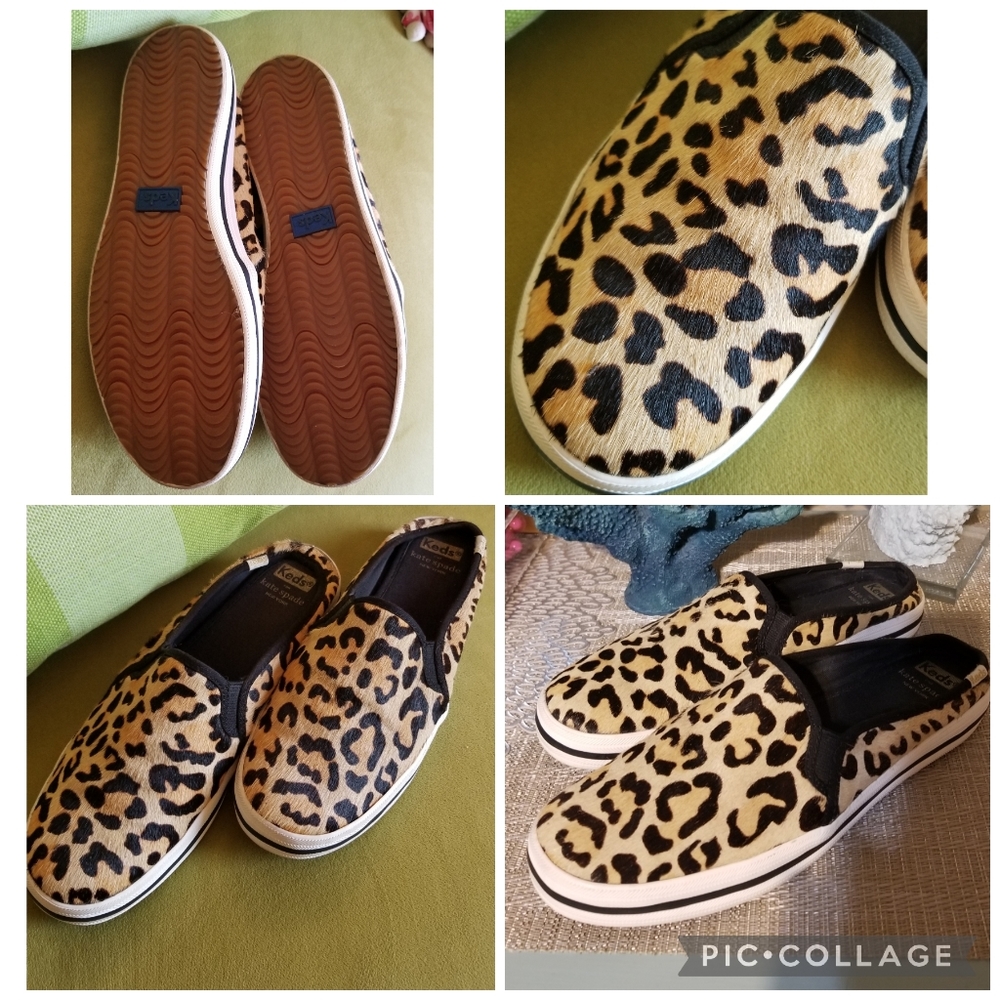Sz 8 Kate Spade Leopard Print Keds *like new